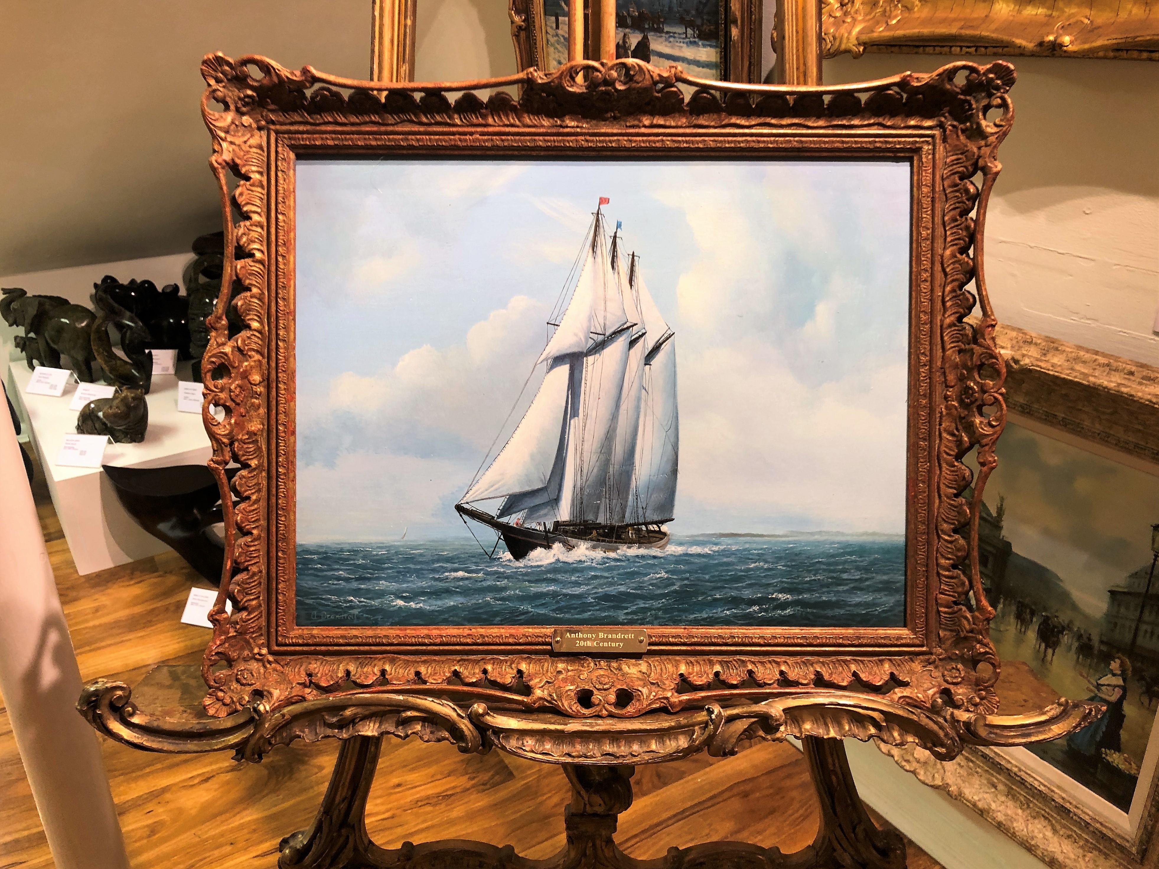 LARGE OIL PAINTING by ANTHONY BRANDRETT (NAVY ADMIRALTY 20th CENTURY PIECE  For Sale 10