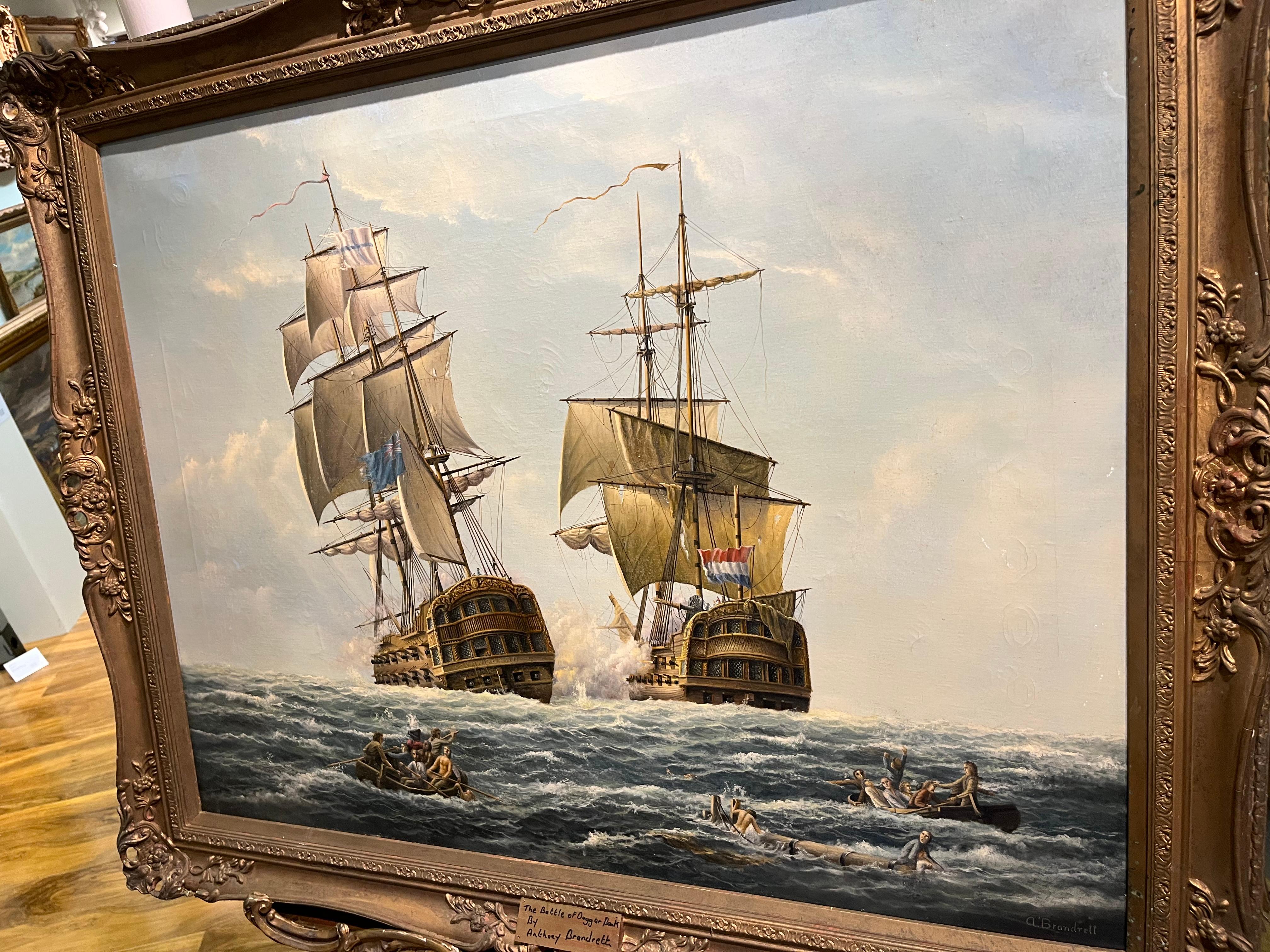 LARGE OIL PAINTING by ANTHONY BRANDRETT (NAVY ADMIRALTY 20th CENTURY PIECE  For Sale 11