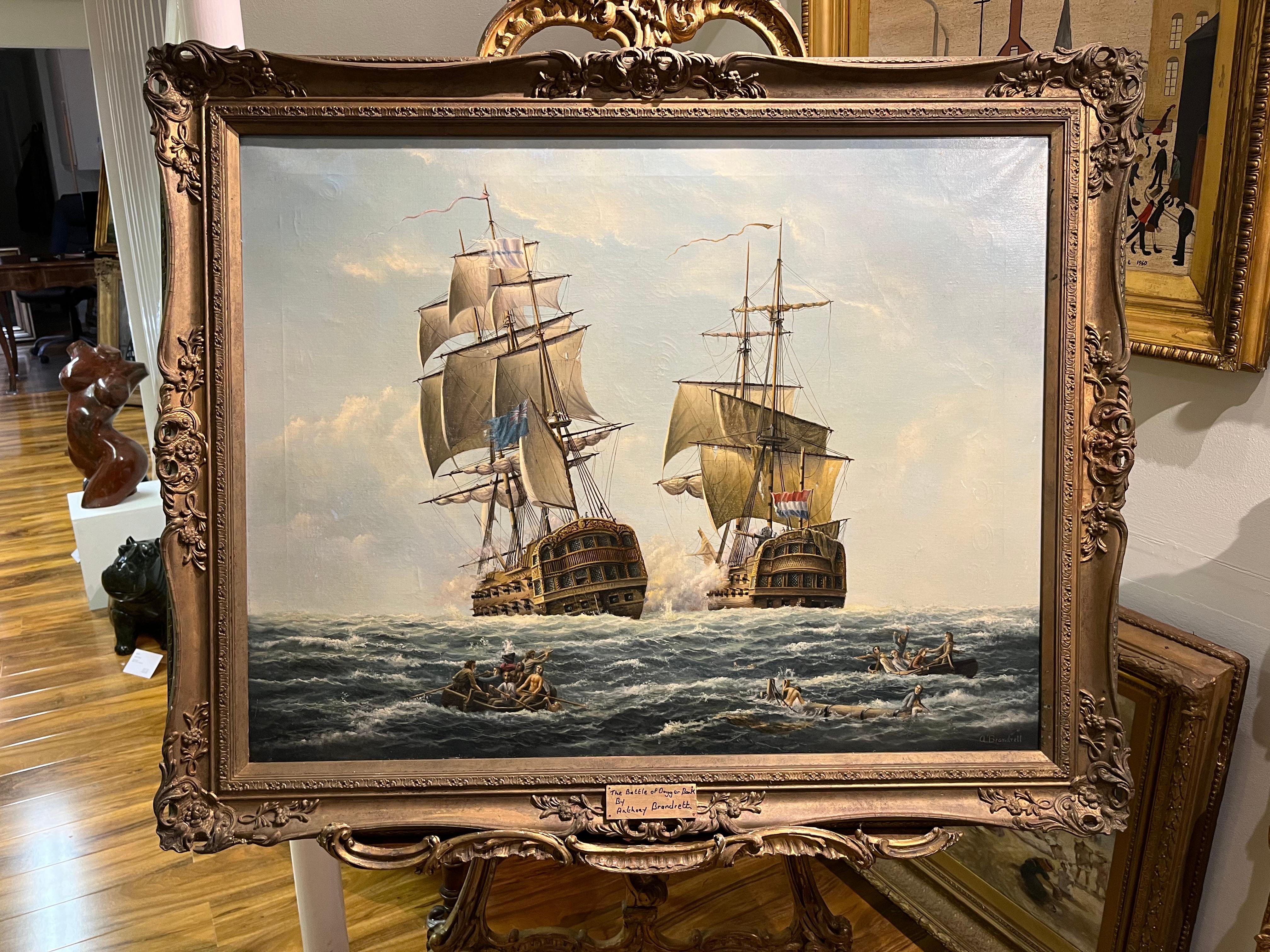 LARGE OIL PAINTING by ANTHONY BRANDRETT (NAVY ADMIRALTY 20th CENTURY PIECE  For Sale 13