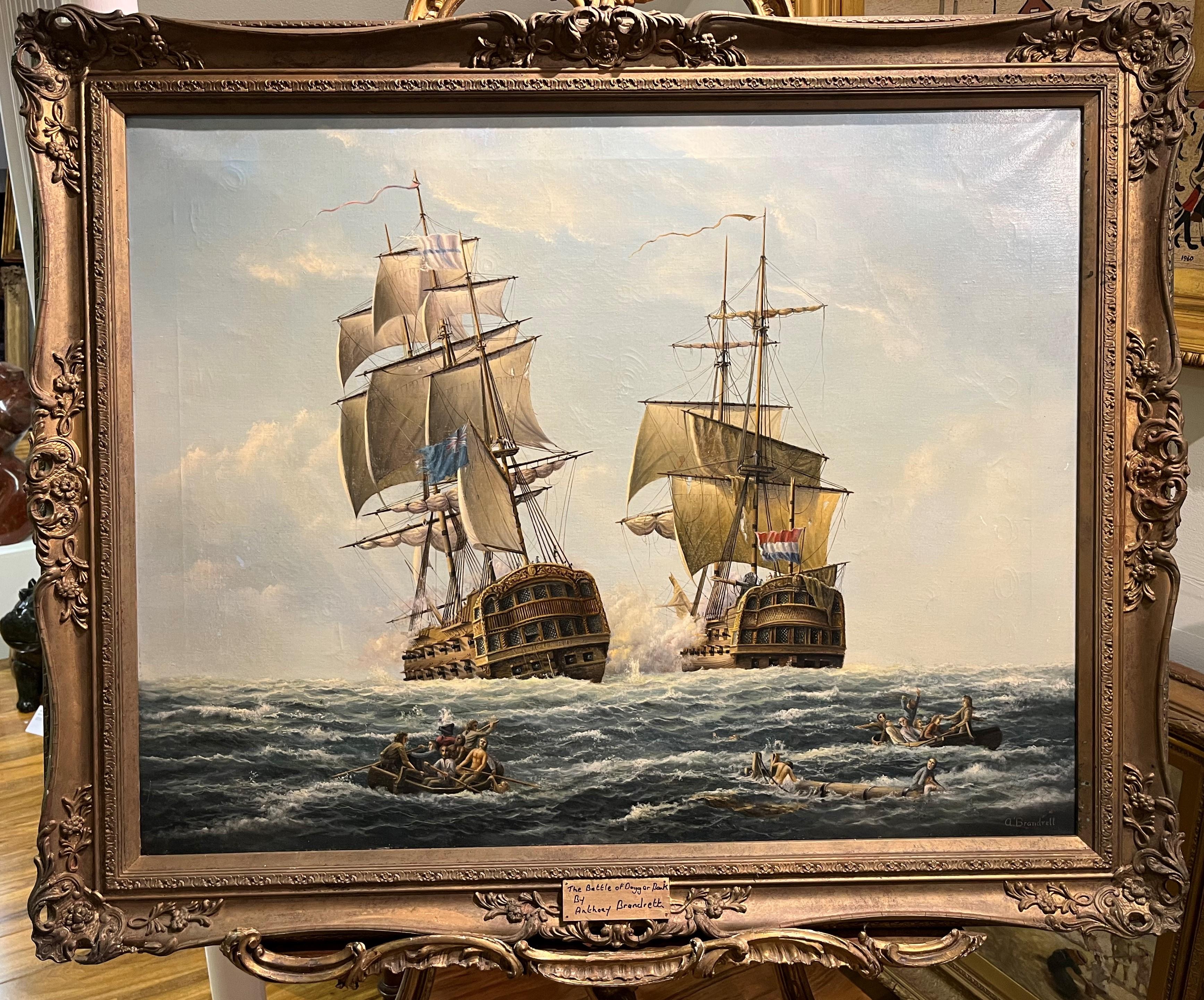 LARGE OIL PAINTING by ANTHONY BRANDRETT (NAVY ADMIRALTY 20th CENTURY PIECE  For Sale 1