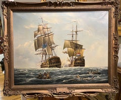 LARGE OIL PAINTING by ANTHONY BRANDRETT (NAVY ADMIRALTY 20th CENTURY PIECE