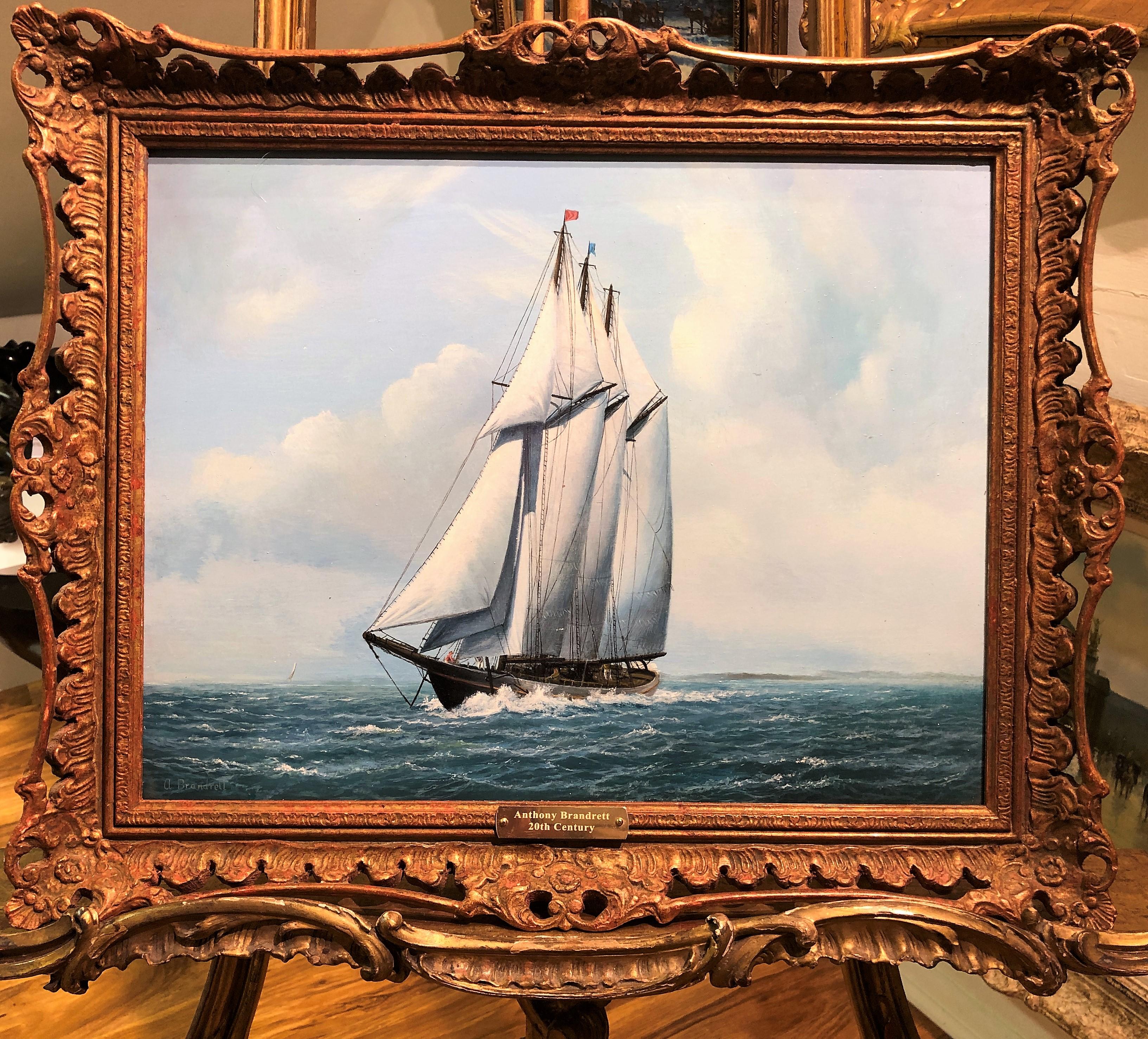 LARGE OIL PAINTING by ANTHONY BRANDRETT (NAVY ADMIRALTY 20th CENTURY PIECE  For Sale 1