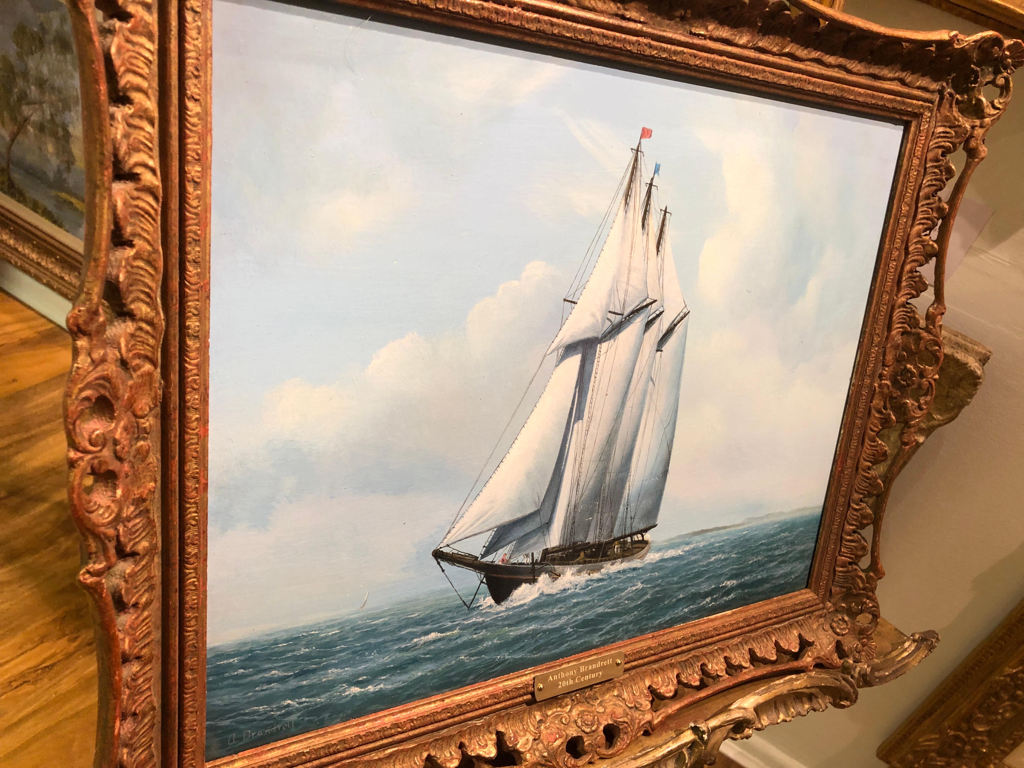 LARGE OIL PAINTING by ANTHONY BRANDRETT (NAVY ADMIRALTY 20th CENTURY PIECE  For Sale 5