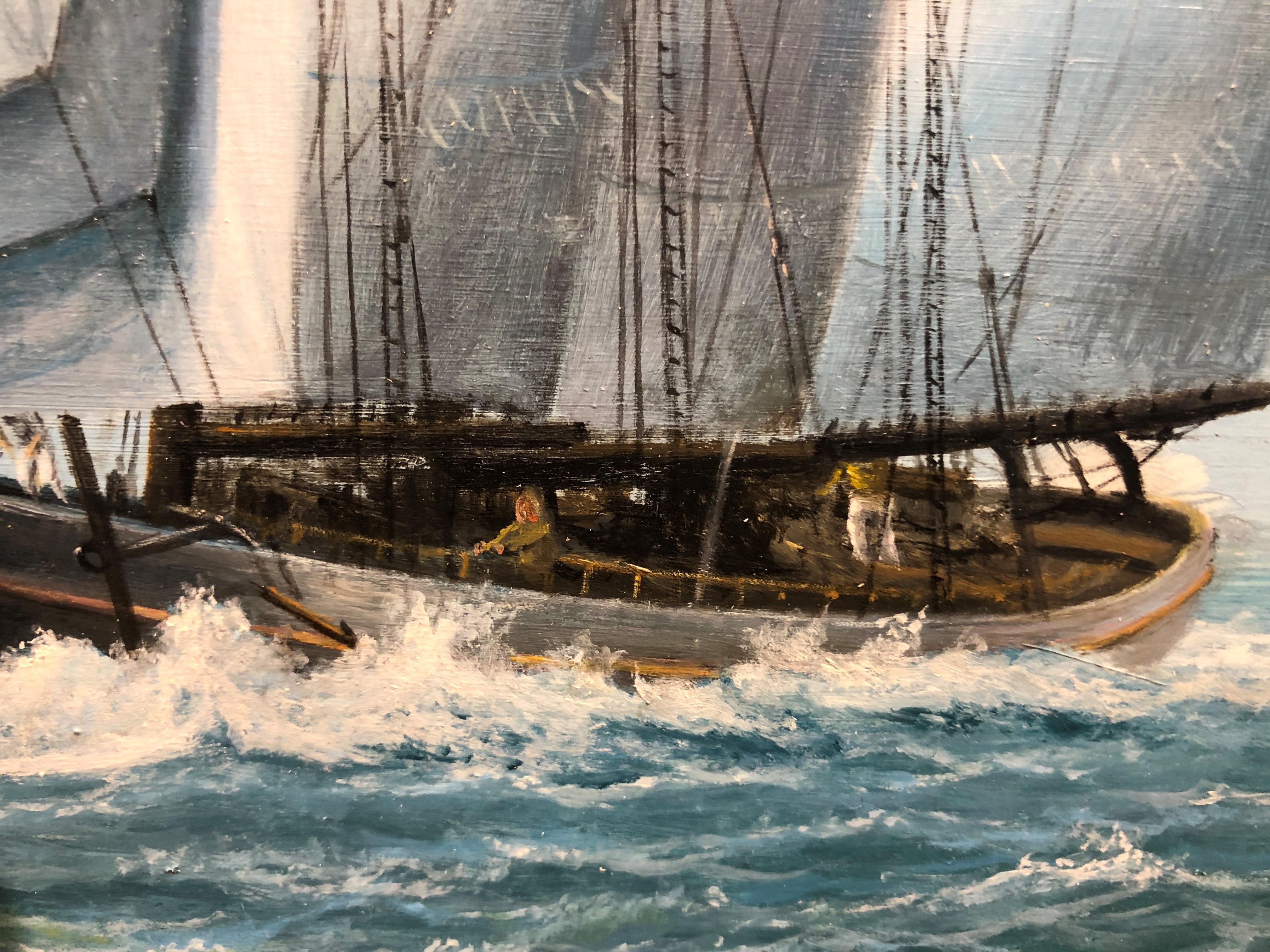 LARGE OIL PAINTING by ANTHONY BRANDRETT (NAVY ADMIRALTY 20th CENTURY PIECE  For Sale 8