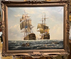 LARGE OIL PAINTING by ANTHONY BRANDRETT (NAVY ADMIRALTY 20th CENTURY PIECE 