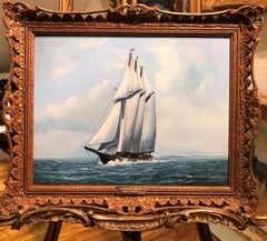 GRANDE PEINTURE À L'HUILE d'ANTHONY BRANDRETT (NAVY ADMIRALTY 20e SIÈCLE) PIÈCE