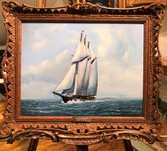 GRANDE PEINTURE À L'HUILE d'ANTHONY BRANDRETT (NAVY ADMIRALTY 20e SIÈCLE) PIÈCE 