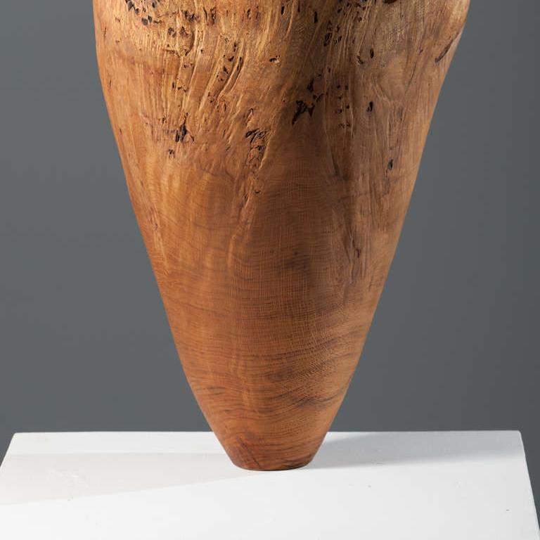 Burr Oak Vessel 3 - Brown Abstract Sculpture by Anthony Bryant
