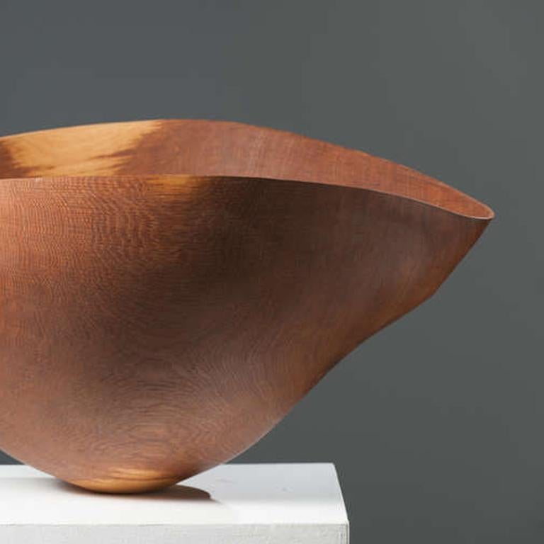 Large Brown Oak Vessel - Gray Abstract Sculpture by Anthony Bryant