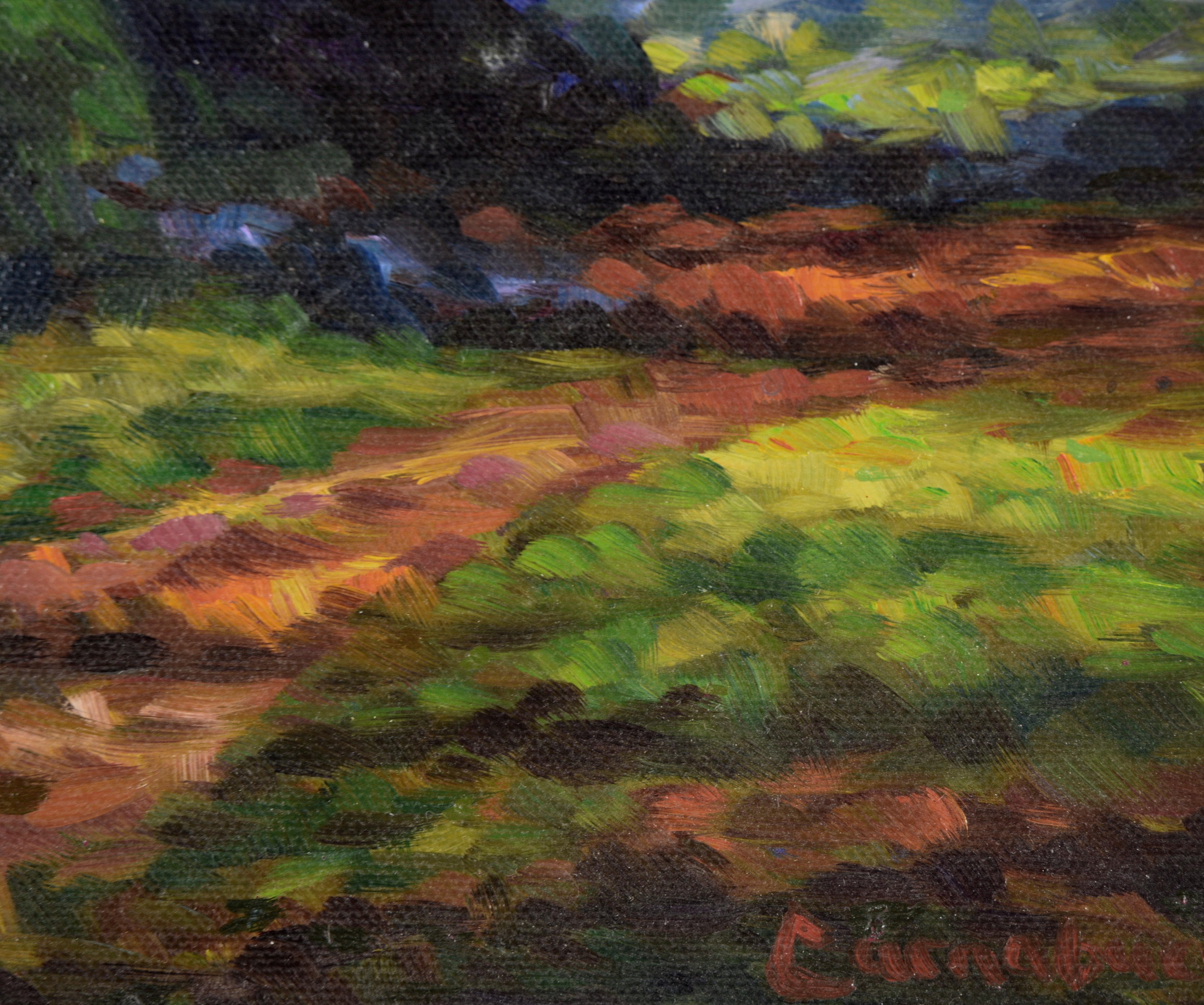 Path Under a Purple Sky - Small Vertical Landscape in Oil on Canvas 3