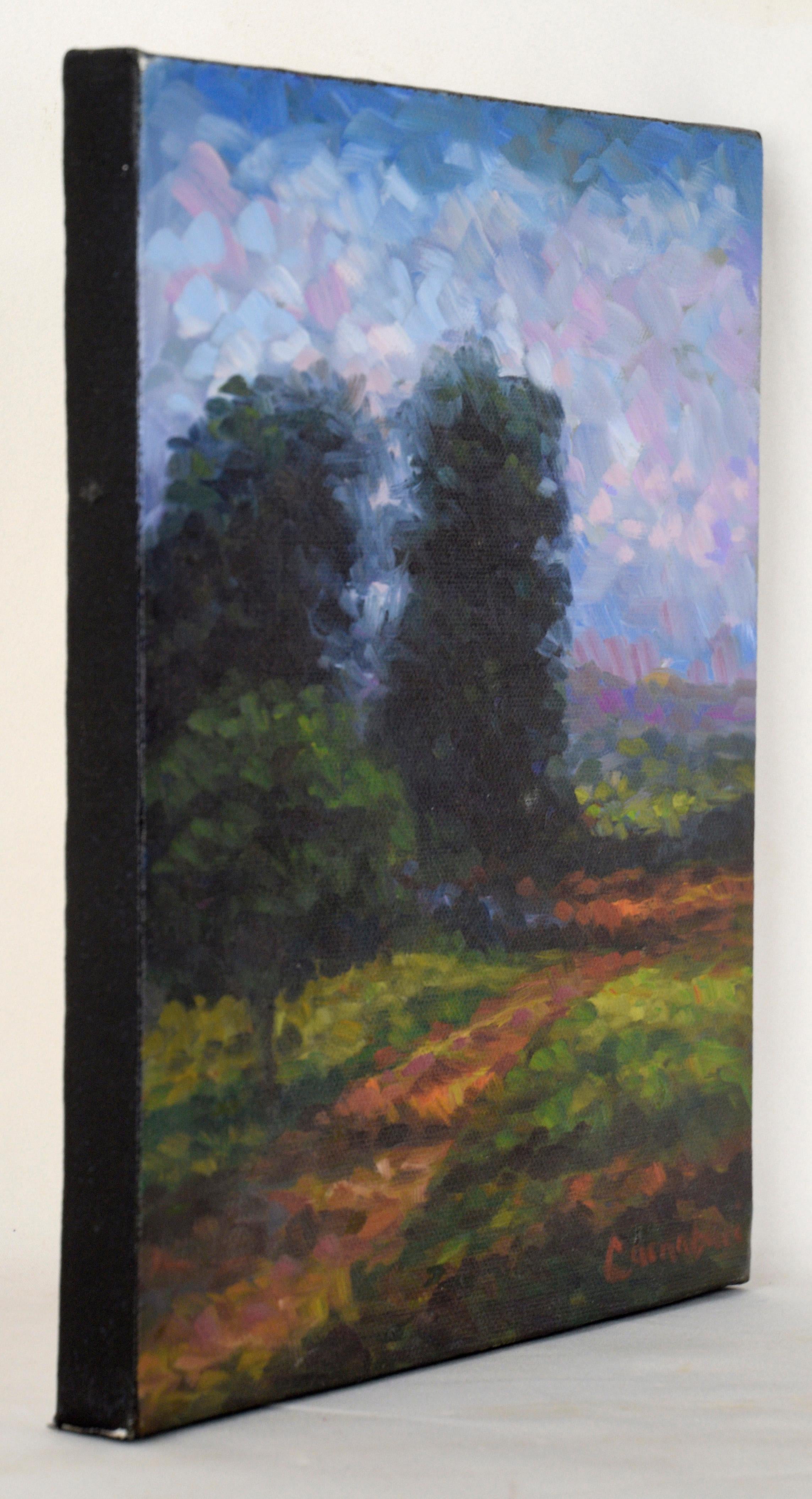 Path Under a Purple Sky - Small Vertical Landscape in Oil on Canvas 5