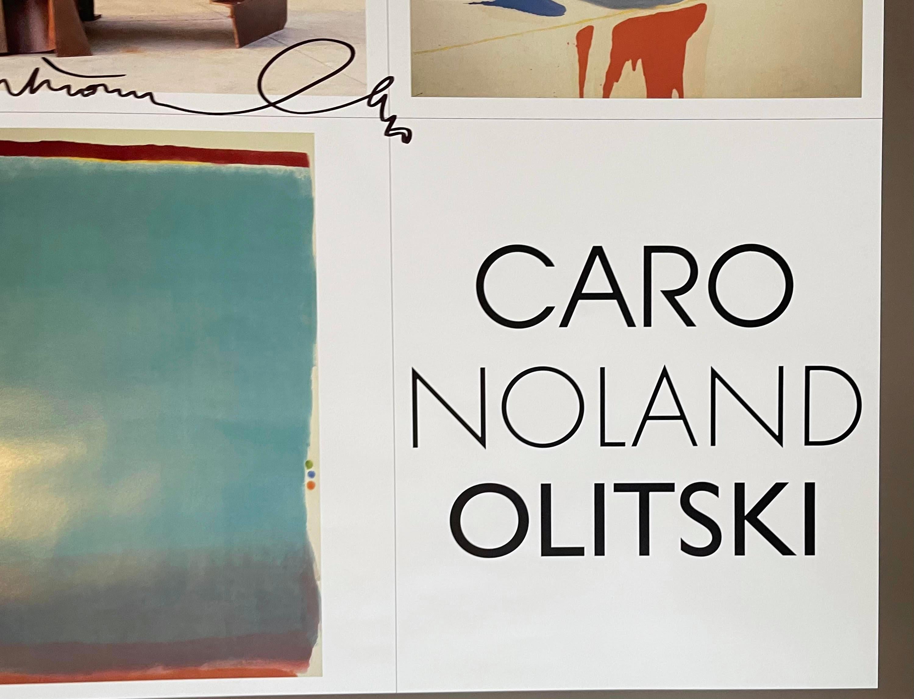 CARO, NOLAND & OLITSKI (Hand signiertes Plakat von Anthony Caro und Jules Olitski) (Braun), Abstract Print, von Anthony Caro, Kenneth Noland, Jules Olitski