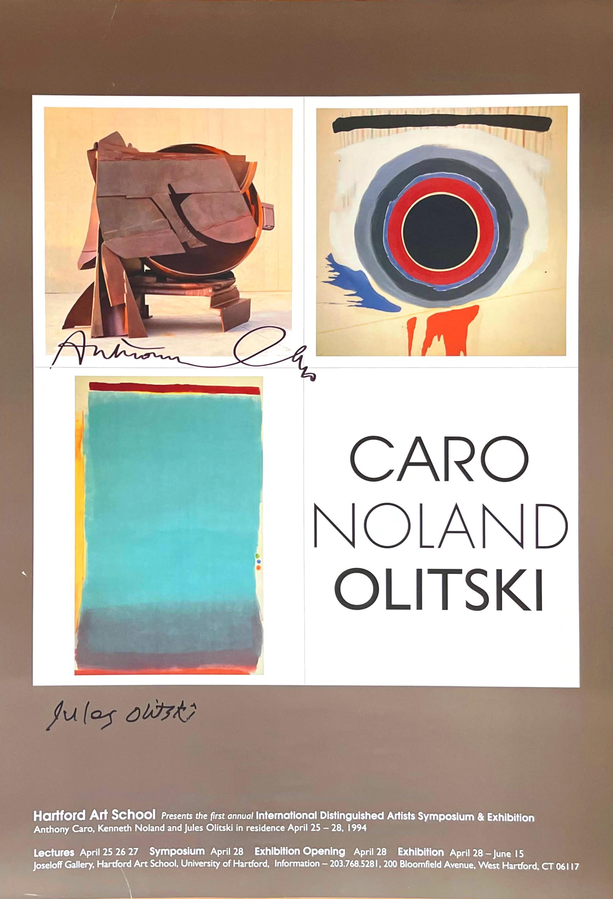Anthony Caro, Kenneth Noland, Jules Olitski Abstract Print - CARO, NOLAND & OLITSKI (Hand signed poster by Anthony Caro and Jules Olitski)