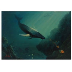 Anthony Casay Signed Marine Life Painting, 1989