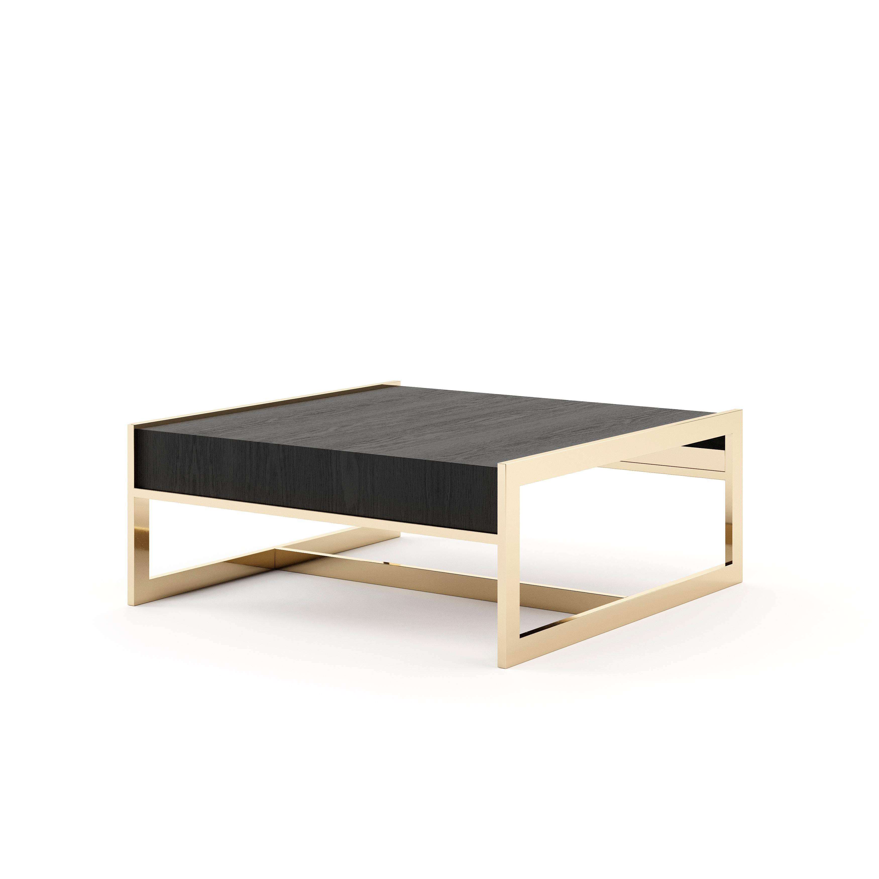 Modern Square coffee table with customisable marble by Laskasas For Sale