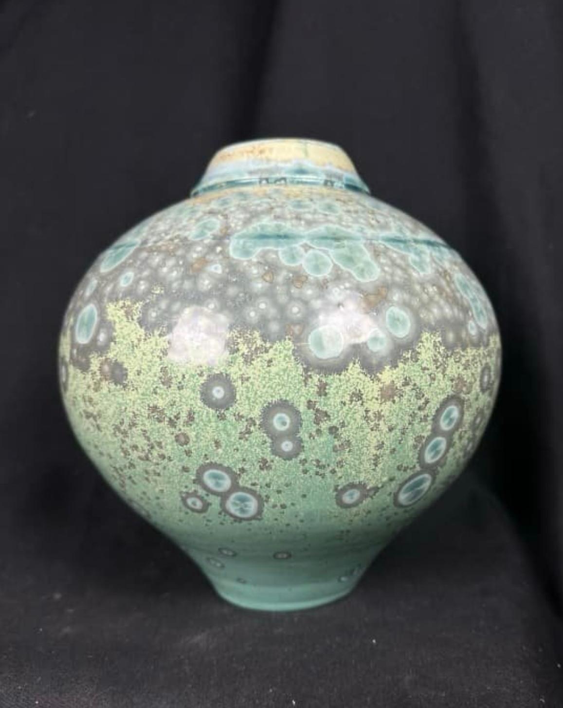 Unknown Anthony Conway, Crystalline Glaze Pottery Vase For Sale