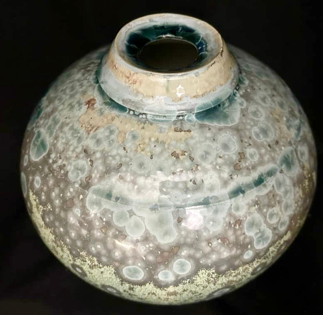 Late 20th Century Anthony Conway, Crystalline Glaze Pottery Vase For Sale