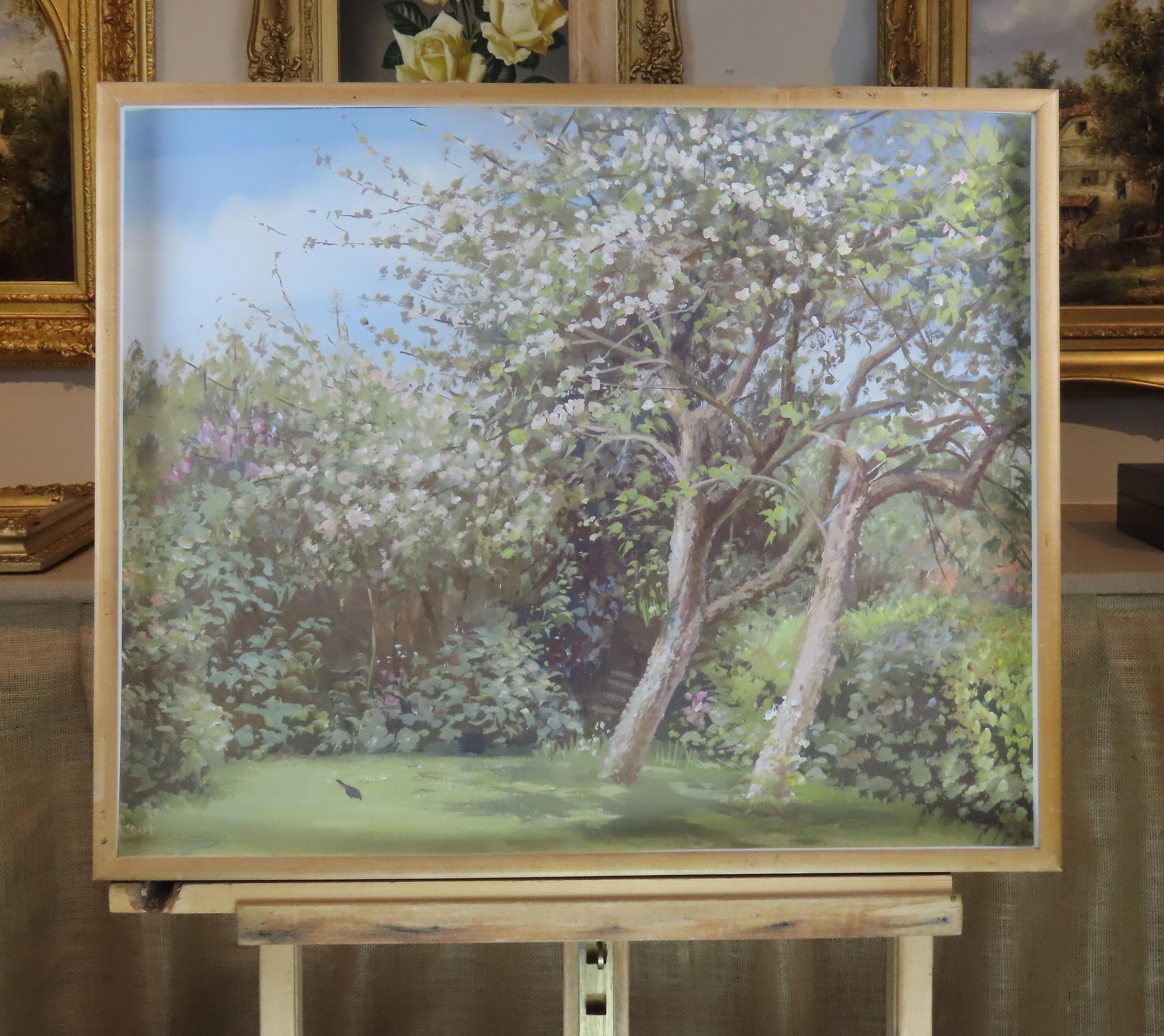 Original Gouache, ANTHONY DAY, „A Quiet Corner of the Garden“ – Painting von Anthony Day