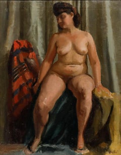 Anthony Devas (1911-1958) - Óleo enmarcado de mediados del siglo XX, La musa del artista