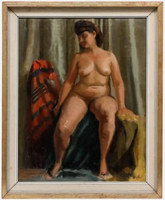 Anthony Devas (1911-1958) - Óleo enmarcado de mediados del siglo XX, La musa del artista