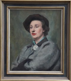 Post Impressionist Portrait - British 1950's art female portrait oil painting