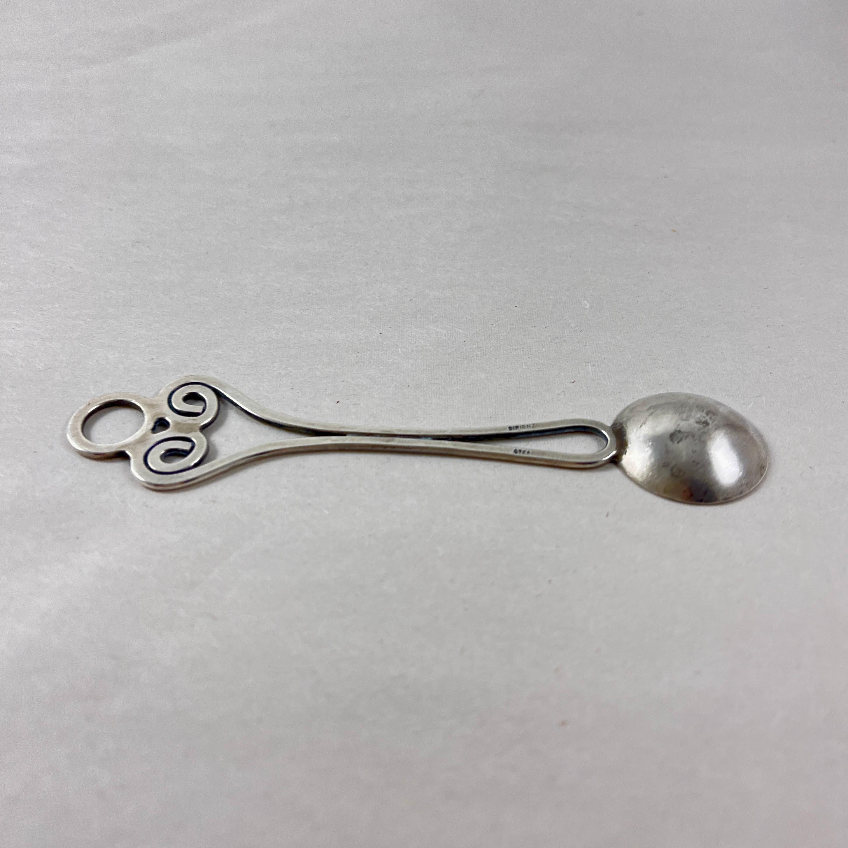 Late 20th Century Anthony DiRienzi Silversmith Studio Hand Made Sterling Silver Spoon For Sale