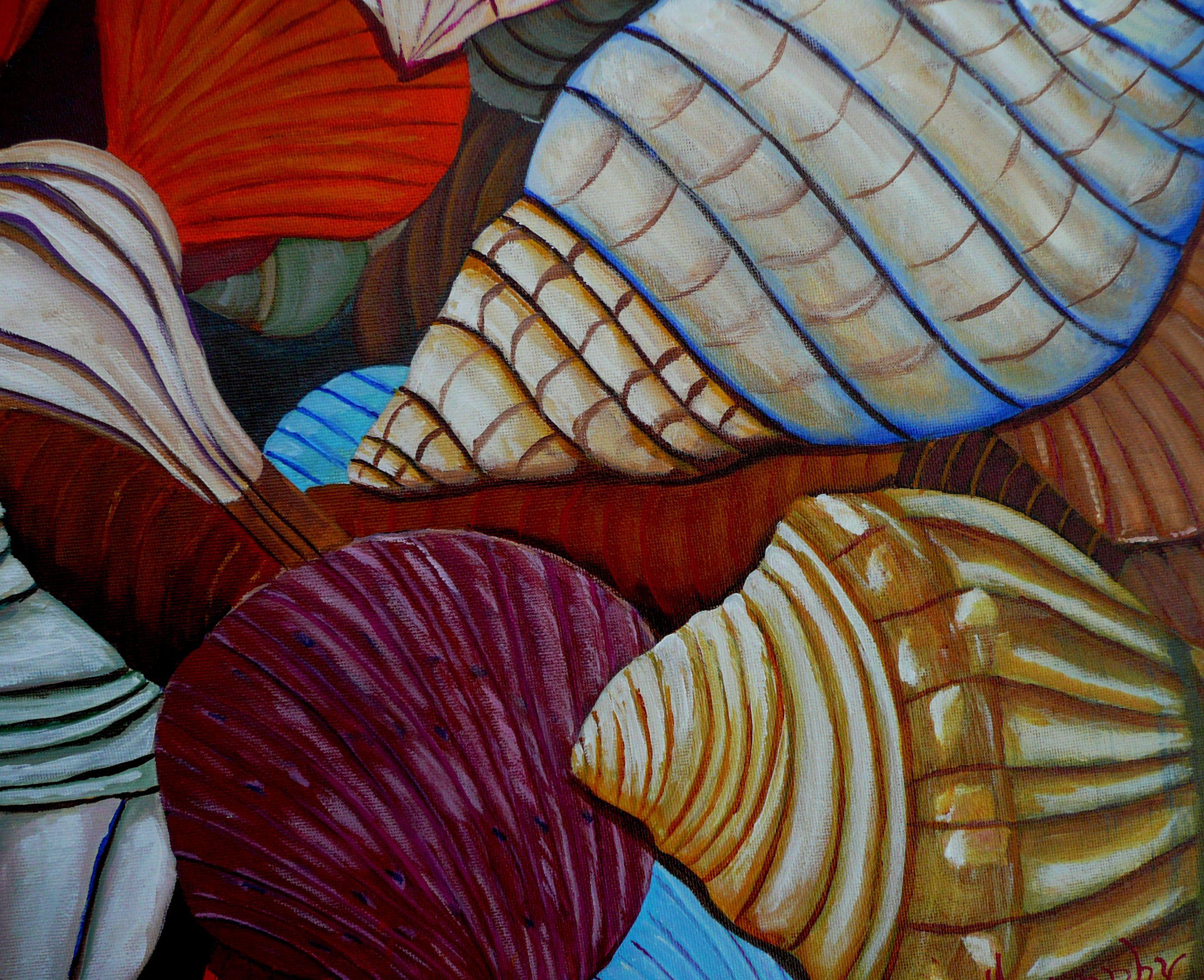 painting shells with acrylic