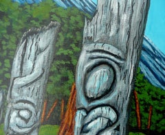 Ancient Totem, Painting, Acrylic on Canvas