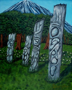 Ancient Totem, Painting, Acrylic on Canvas