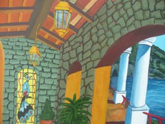 Balcon, Peinture, Acrylique sur Toile