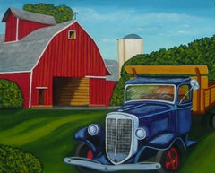Barnyard Truck, Painting, Acrylic on Paper