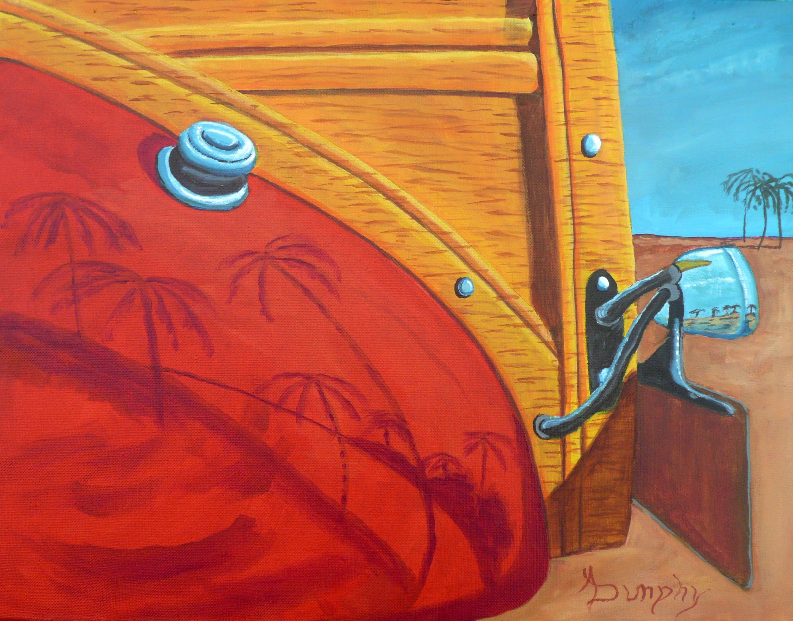 Beach Car, Gemälde, Acryl auf Leinwand