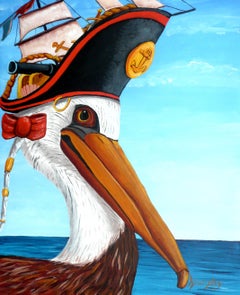 Peinture du capitaine pélican, acrylique sur toile