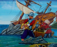 Conquistadors Gold, peinture, acrylique sur papier