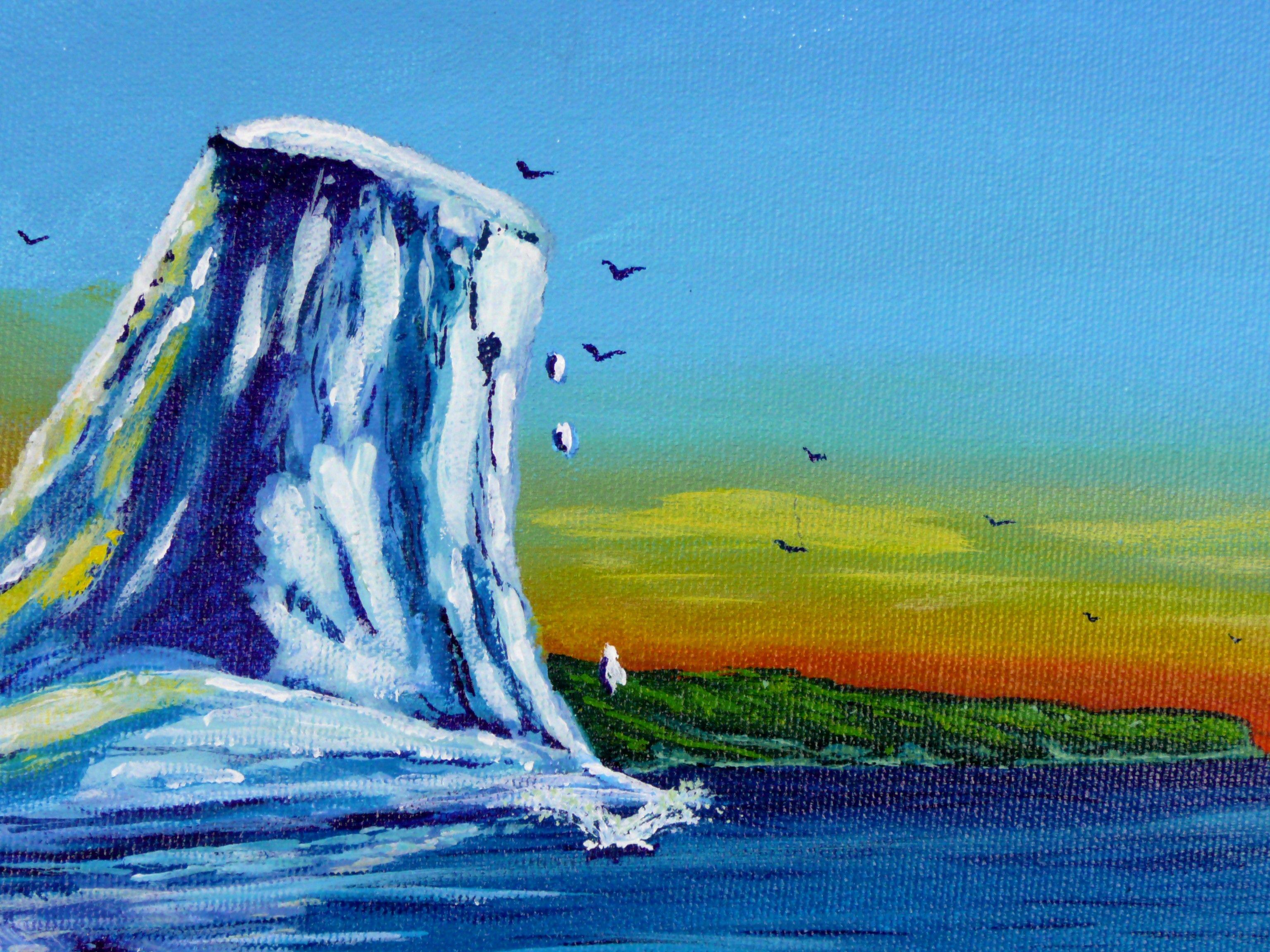 Crumbling Ice, Painting, Acrylic on Canvas For Sale 1