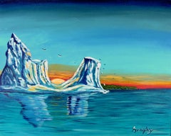 Crumbling Ice, Painting, Acrylic on Canvas