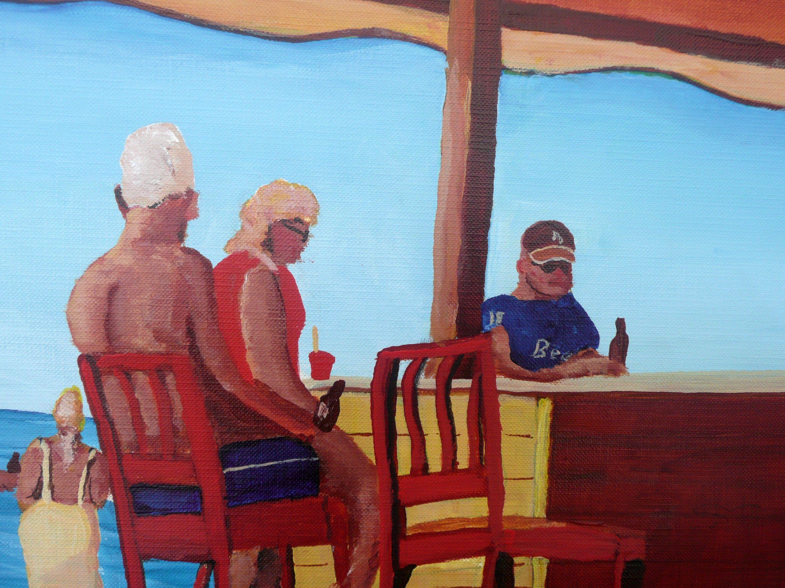 Bebidas diurnas, Pintura, Acrílico sobre papel - Painting Impresionista de Anthony Dunphy