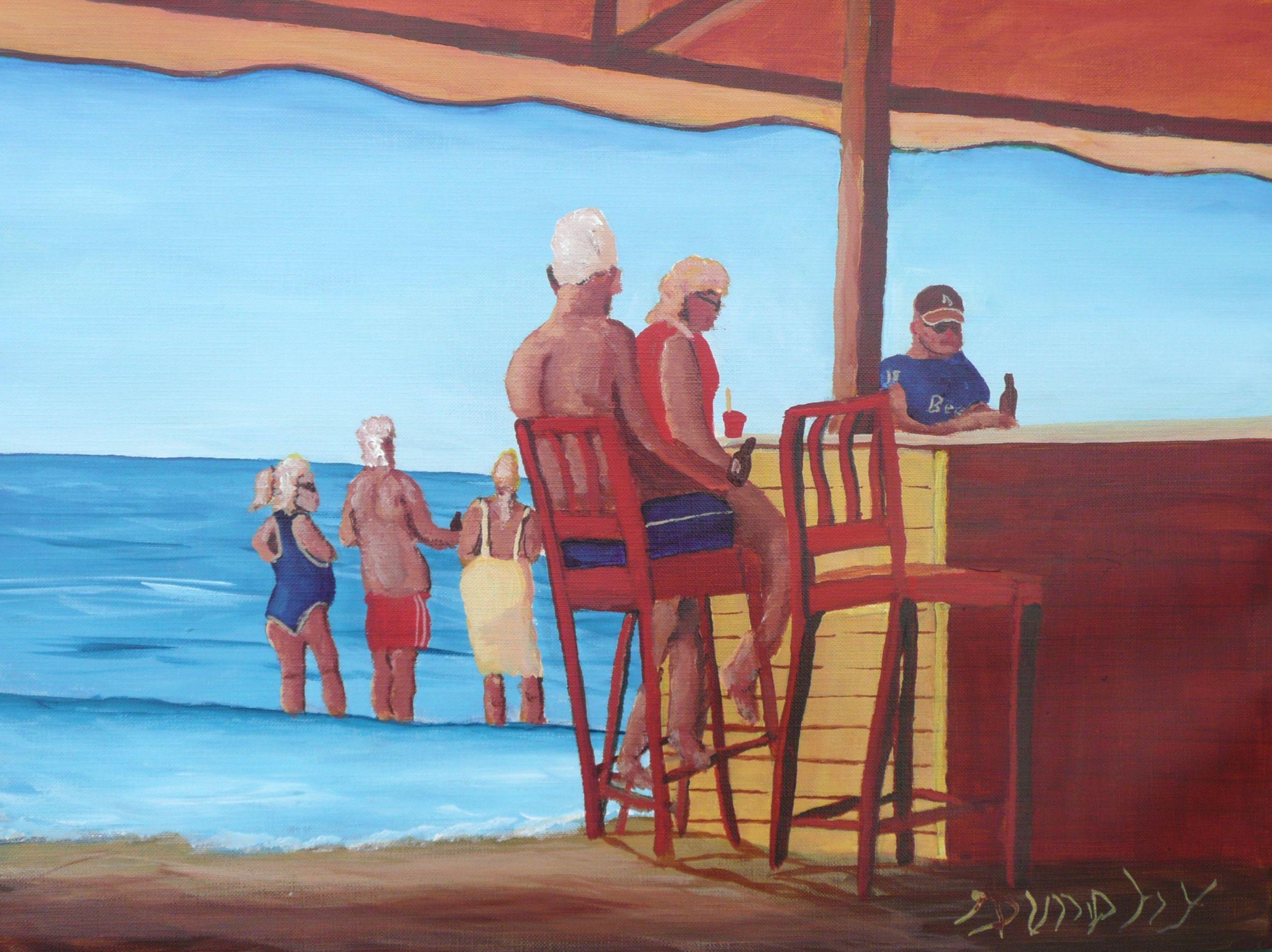 Bebidas diurnas, Pintura, Acrílico sobre papel - Painting de Anthony Dunphy