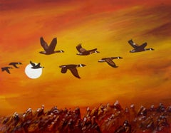 Formation Flying, Painting, Acrylic on Canvas