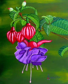 Fuchsia Purple, Painting, Acrylic on Canvas