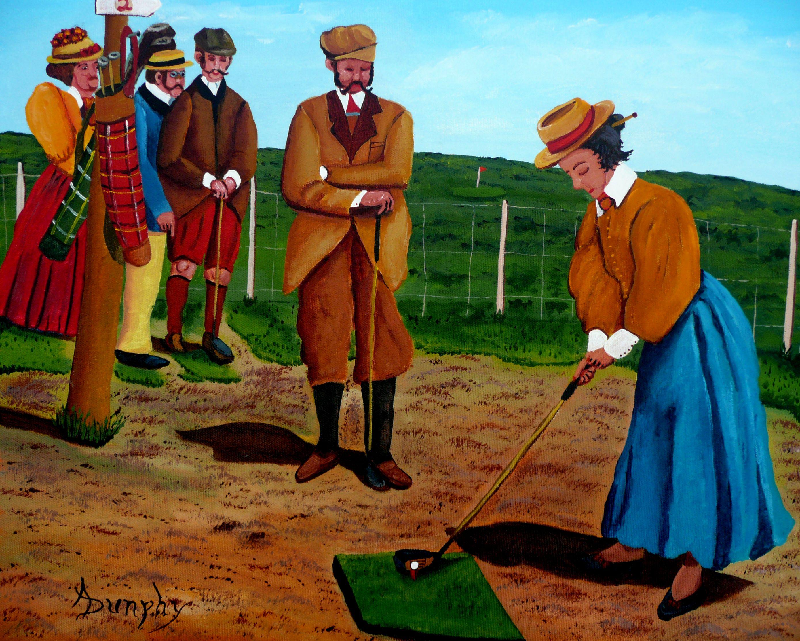 golf acrylic painting