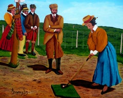 Golf Day, Painting, Acrylic on Canvas