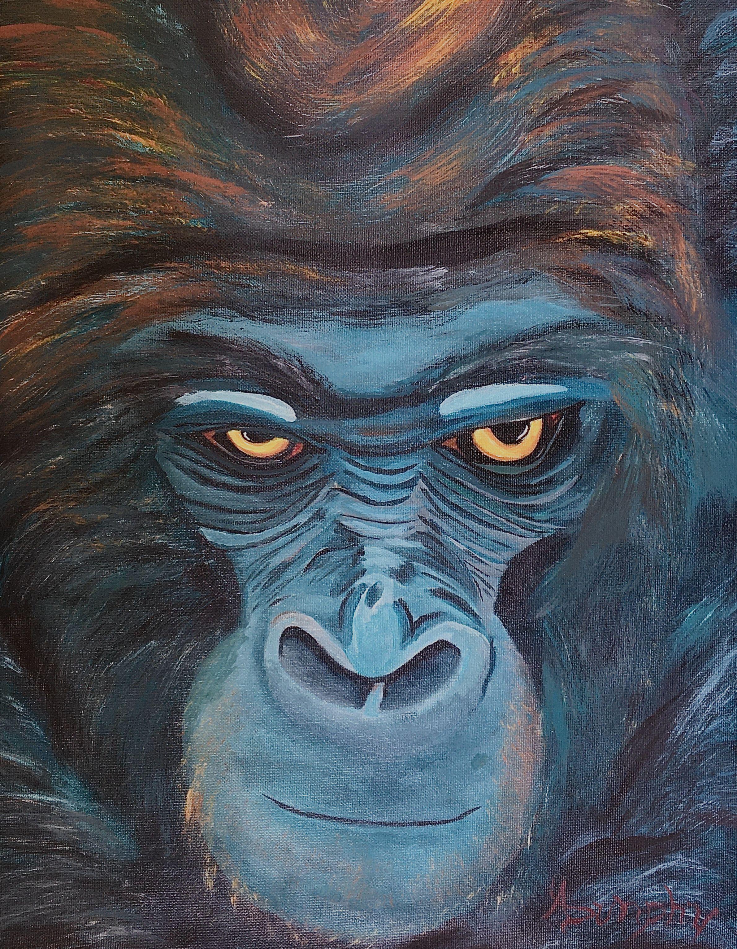 Gorilla, Painting, Acrylic on Canvas