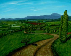 Green Fields, Painting, Acrylic on Canvas