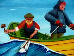 Peinture « Handlining For Cod », acrylique sur papier