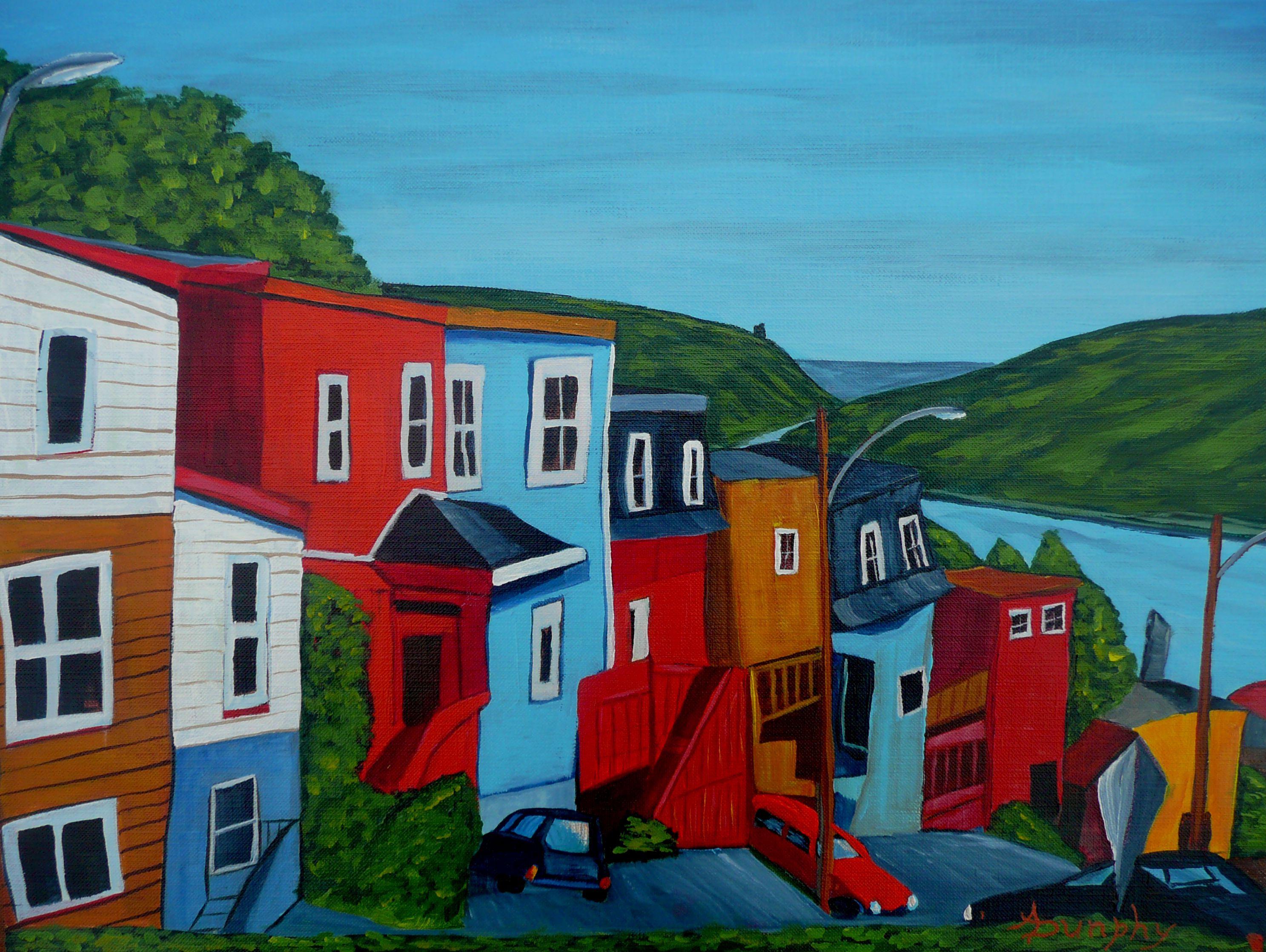 Harborview, Pintura, Acrílico sobre papel - Painting Impresionista de Anthony Dunphy