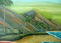 Hawaiian Surf, Painting, Acrylic on Paper