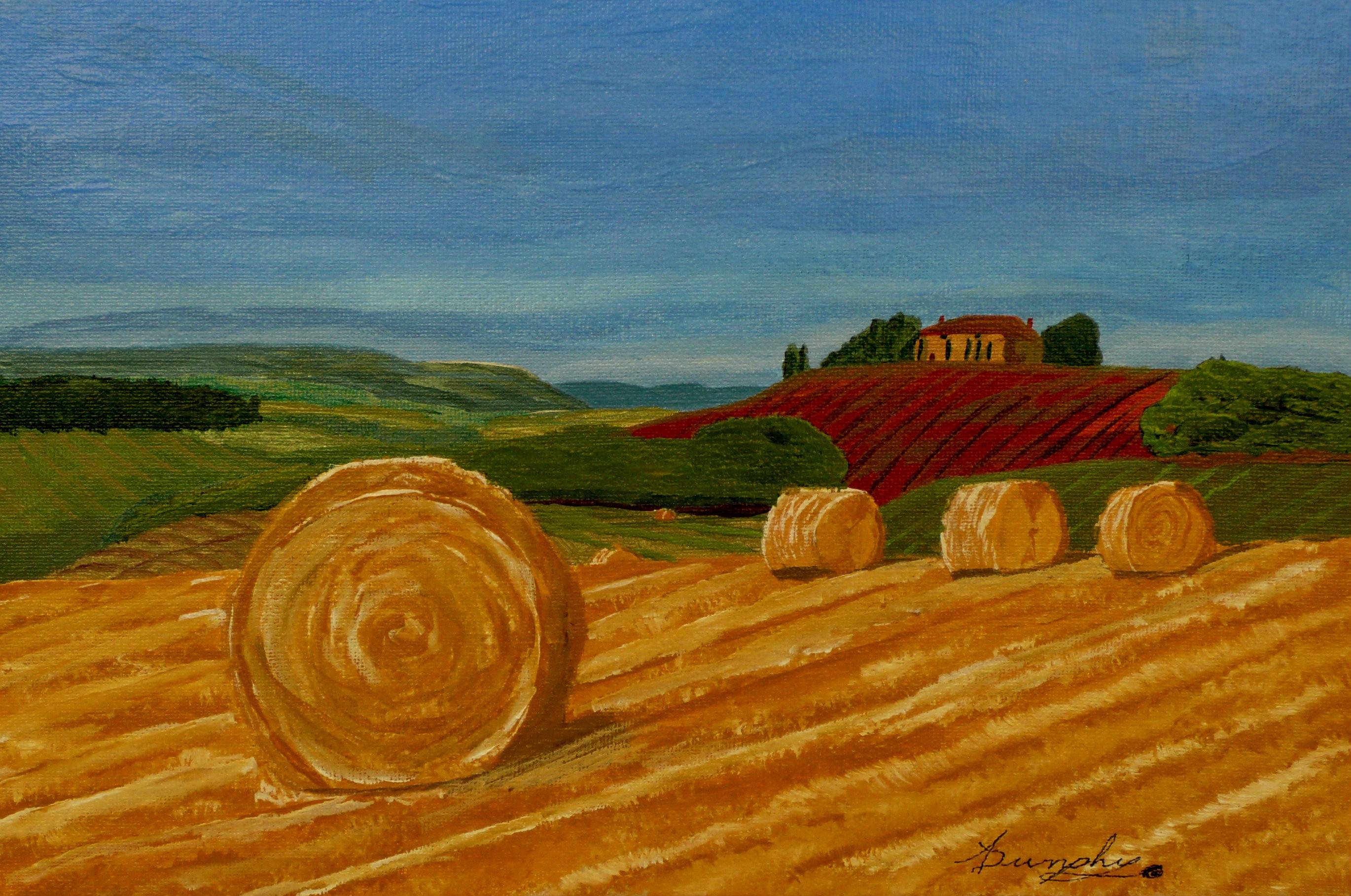 how to paint hay in acrylic