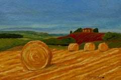 Hay Fields of Provence, Painting, Acrylic on Canvas
