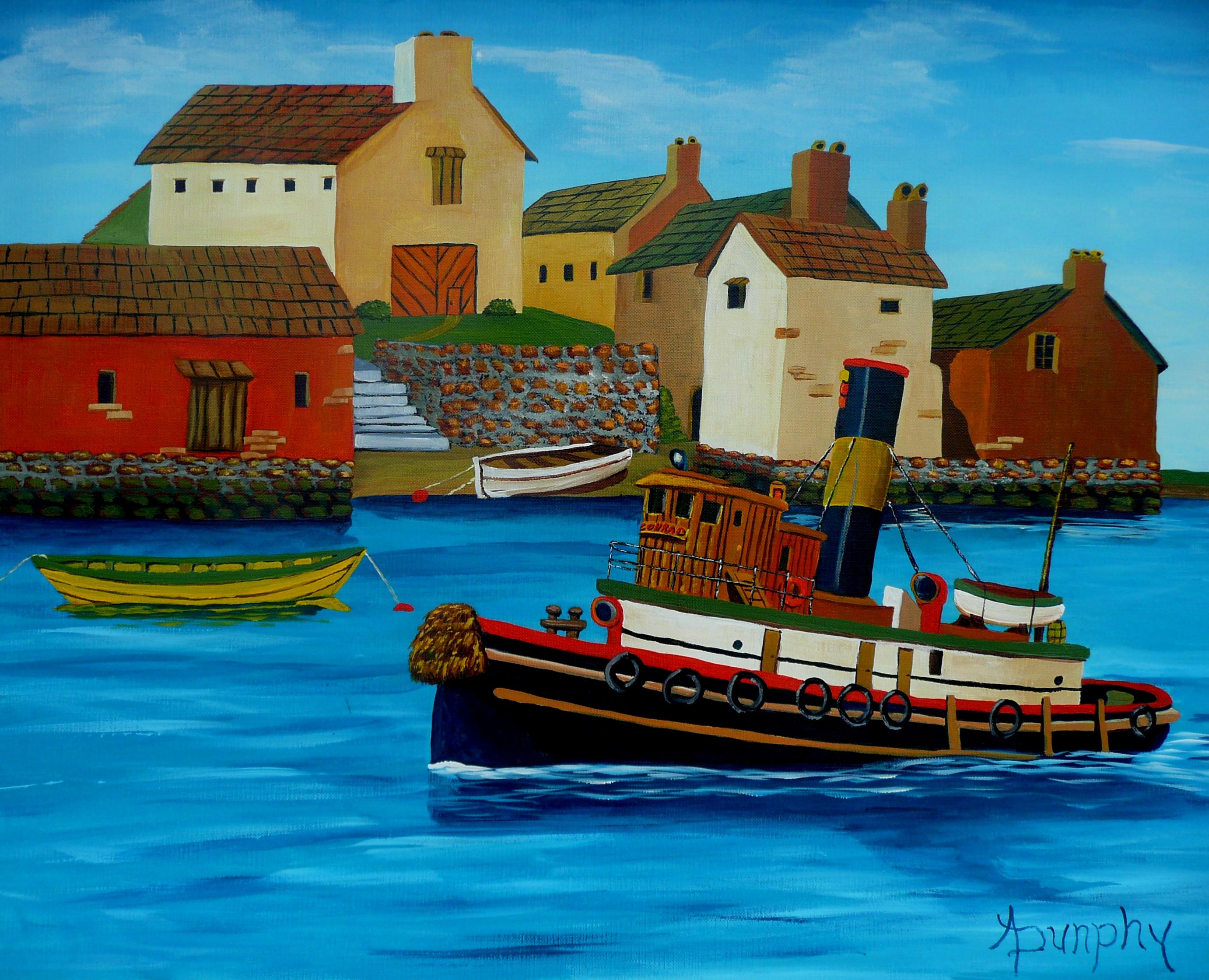 Rumbo al mar, Pintura, Acrílico sobre papel - Painting de Anthony Dunphy